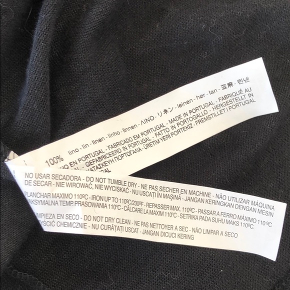 Zara Black and Tan Ruffle Sleeve Linen Sweater Top - Picture 6 of 7